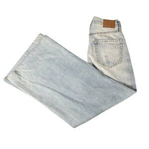 Aeropostale Womens Wide Leg High Rise Jeans Size 8 Light Blue Denim Casual Chic